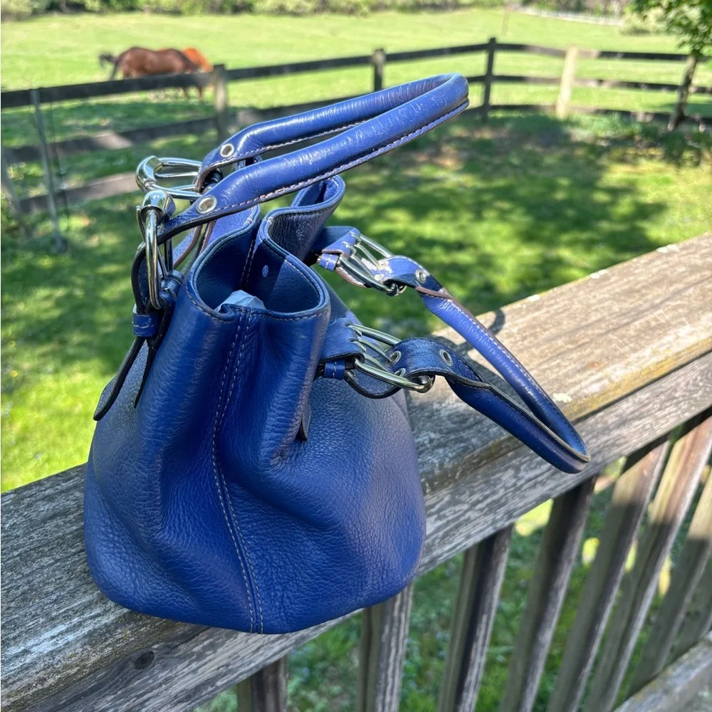 Tignanello Classic Navy Leather Handbag/Satchel